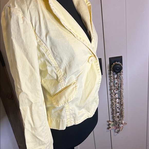 Vintage Mossimo Supply Co. Light Yellow Blazer Cottage Core 90s Corduroy - Picture 5 of 7